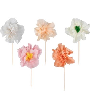 Ginger Ray Floral Crepe Paper Cupcake Toppers - Assorted Flowers 12 Pack - Perfect for Parties & Celebrations | Buy Internationally - Buy Online on GoSupps.com
