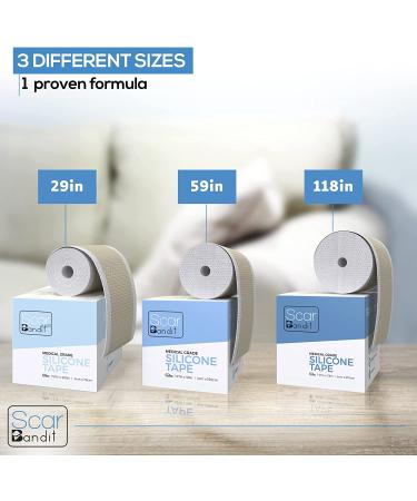 Scarbandit Silicone Scar Sheets - Scars Removal Treatment - Tummy Tuck & C-Section Recovery - 1.57x59 Inch (Pack of 1) - Buy Online on GoSupps.com