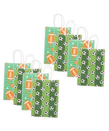 RUNROTOO 10pcs Gift Bags Paper Present Bags Sports Theme Party Decorations Sports Party Decorations Sports Birthday Party Decorations Sports Party Favors 120g Kraft Paper Football Food