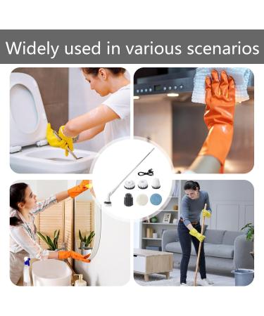 Electric Cleaning Brush - 2000mAh Portable Electric Rotating Cleaning Brushes | Electric Tub Scrubber with Retractable Handle Power Floor Scrubber for Bathroom - Buy Online on GoSupps.com