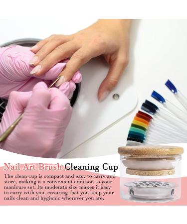Brush Cleaning Cup Nail Brush Cleaning Tool With Lid Small Cup Holder For Nail Washing Nail Brush Cleaning Cup - Buy Online on GoSupps.com