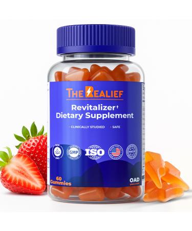 The Realief 60 Count Post Party Gummies DHM Milk Thistle & Electrolytes Wellness Support Strawberry Flavor Wake Up Refreshed