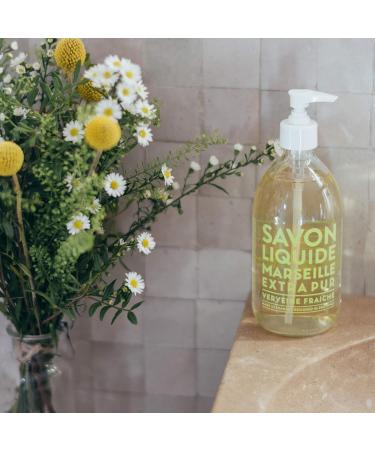 Compagnie de Provence Savon de Marseille Extra Pure Liquid Soap - Fresh Verbena 16.7 Fl Oz Glass Pump Bottle | Pack of 1 - Buy Online on GoSupps.com