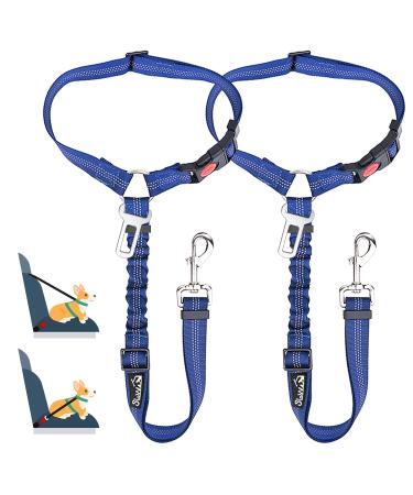 Slowton dog belt for the car 2-in-1 headrest retention bucket belt dog car with universal buckle and adjustable reflective rubber band to hang up seat belts on headrests G.Hellblau 2PCS (headrest + clip) - Buy Online on GoSupps.com