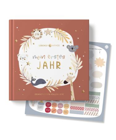 Life compass baby album My first year "Clay" with over 75 stickers & saying card extra - a baby book to enter - the baby diary & memory book for girls & boys multi -colored - Buy Online on GoSupps.com