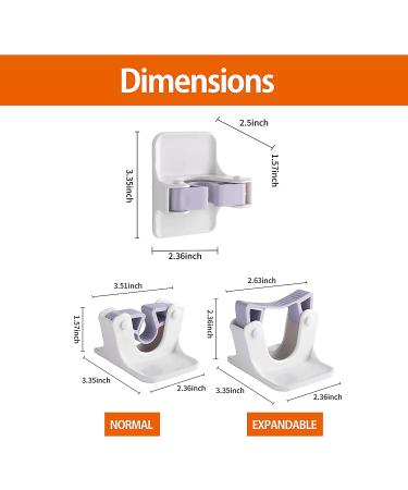 Everfree Broom Wall Mount - Self-Adhesive Mop Holder 6pcs White | No Drilling, Anti-Slip, Space-Saving Organizer for Garage, Closet, Laundry Room - Buy Online on GoSupps.com