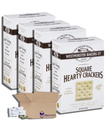 Square Hearty Crackers Value Pack Bundle by Westminster Curated by Tribeca Curations | 6 oz | Pack of 4 Includes Tribeca Mints