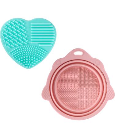 Makeup Brush Cleanser Mat Silicone Foldable Cosmetic Brush Cleaner Portable Brush Cleaning Pad Makeup Brush Clean Bowl Washing Tool sy to Clean the Makeup Brush Powder Puff Sponge - Buy Online on GoSupps.com