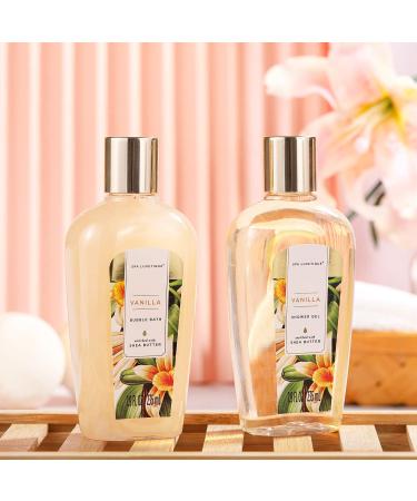 Spa Luxetique Vanilla Scented Bath Set for Women - 12 Pc Relaxing Spa Gift Basket with Essential Oils and Bath Salts - Buy Online on GoSupps.com