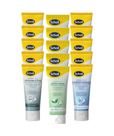 SCHOLL Pack containing 1 Intense Nutrition Foot Cream 75 ml + 1 Scrub Cream 75 ml + 1 Soothing Moisturizing Cream 75 ml - Pack of 5 Packs