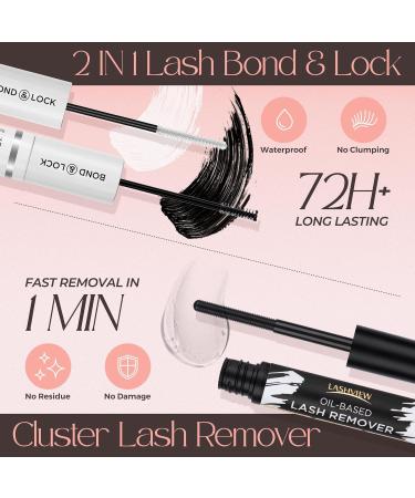 LASHVIEW DIY Lash Extension Kit - Cluster Lashes with Bond & Seal Remover Applicator & Brush for Perfect Eyelash Extensions - Buy Online on GoSupps.com