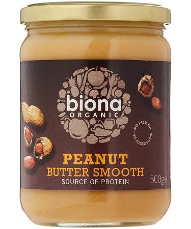 Biona Organic Smooth Peanut Butter 500g (Pack of 5)