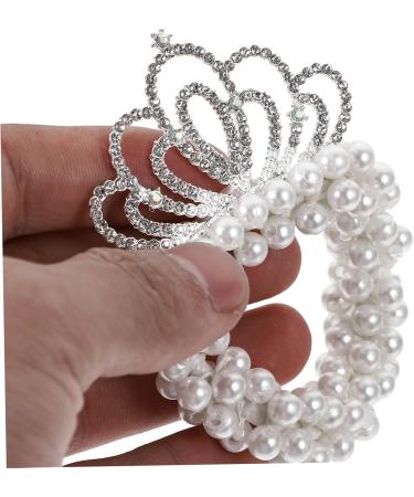 FRCOLOR Pearl Hair Tie Pearl Beaded Hair Tie Ponytail Holder Pearl Hair Scrunchies Hair Scrunchies for Girls Girl Hair Scrunchies Pearl Beads Hair Tie Crown Child Hair Accessories Alloy - Buy Online on GoSupps.com