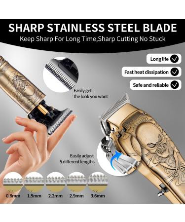 Buy Roziapro Gold Hair Clipper Set | Zero Gapped Nose & Beard Trimmer | Professional Cordless Clippers for Men - Buy Online on GoSupps.com