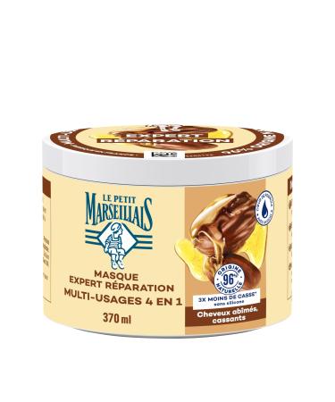 Le Petit Marseillais Le Petit Marseillais 4-in-1 Expert Repair Mask with Organic Jojoba Oil (370ml Jar) Hair Mask for Brittle Hair Silicone-Free Hair Care 96% Natural Origin