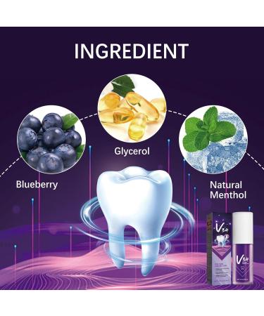 V34 Lila Toothpaste - Color Correction & Whitening Foam for Beautiful Teeth | Shop Internationally - Buy Online on GoSupps.com