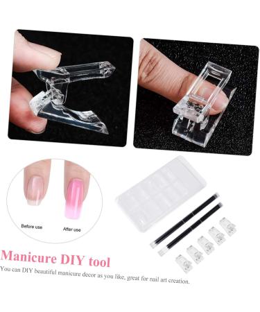 Beavorty 3 Sets Nail Extension Set Manicure DIY Tool Nail Art Pen Nail Form Clip Nail Accessories Nail Brush and Cuticle Pusher Clips Double Head Securing Clip Aluminum Alloy - Buy Online on GoSupps.com