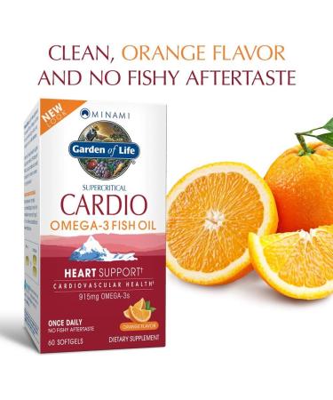 Minami Nutrition Supercritical Cardio Omega-3 Fish Oil - 915 mg, Orange Flavor, 60 Softgels - Buy Online on GoSupps.com