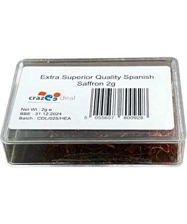 Crazee Deal: Extra Superior Pure Spanish Saffron Strands 2g - Premium Azafran Zaffron Mancha - Buy Online on GoSupps.com