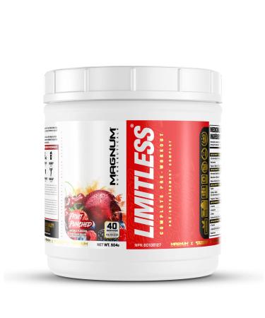 LIMITLESS Magnum 504g - Creatine Monohydrate Pre Workout Powder for Men & Women Supports Energy Focus Endurance Muscle Recovery & Growth Beta Alanine Sugar Free Electrolytes Fruit Punch Flavor