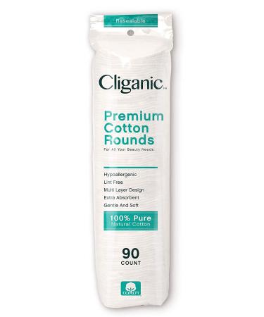 Cliganic 100% Cotton Makeup Remover Pads 540ct (6 Pack) + Cotton Rounds 90ct (6 Pack) | Premium Quality - Buy Online on GoSupps.com