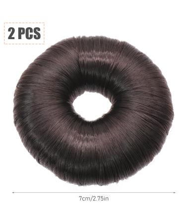 2-Piece Donut Dutt Pillow Set - Wig Winder Hair Bun Maker for Women & Girls - 7cm Dark Brown Hairstyling Aid - Buy Online on GoSupps.com