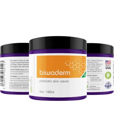 Biwaderm Probiotic Skin Cream - Organic 4oz for Eczema Psoriasis & Folliculitis Treatment with Pure Aloe Vera Gel - Buy Online on GoSupps.com