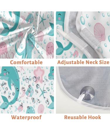 Beard Bib Apron for Men - Non-Stick Waterproof Hair Catcher Cape for Shaving & Trimming | Dolphin Jellyfish & Starfish Designs - International Shipping Available - Buy Online on GoSupps.com