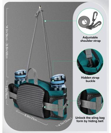 Waterfly Adjustable Belt Pocket with Bottle Holder - Waterproof Hip Pocket for Dog Training Hiking Travel & Camping - Green - Buy Online on GoSupps.com