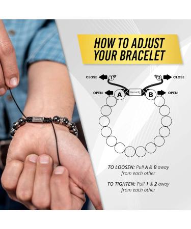 MagnetRX Hematite Bracelet | MAX Strength Magnetic Stones | Beaded Bracelet for Men and Women | Silver Titan 8mm Bead - Buy Online on GoSupps.com