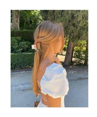 Bmobuo 4 PCS Hair Claw Clips Set - Clear Square Design for Thin and Thick Hair - Cute Hair Clips for Women - Buy Online on GoSupps.com