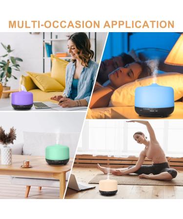 Liphier Multifunctional Essential Oil Diffuser - 500ML Aromatherapy Diffuser with Remote Control Two Mist Modes Eight LED Lights Auto Shut-Off Safety Switch for Home Bedroom Office (Black) - Buy Online on GoSupps.com