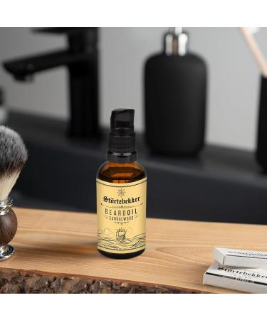 St rtebekker Premium Sandalwood Beard Oil - Vegan Daily Care for 3-Day to Full Beards - 50ml | Quality Ingredients Made in Germany - Buy Online on GoSupps.com