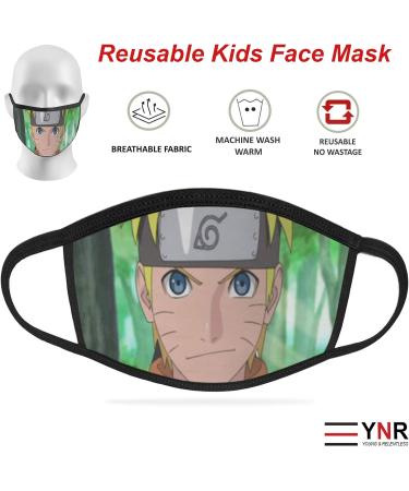 YNR Kids Boys Girls Face Mask Washable Breathable Reusable Mouth Protection Fun Printable Uzumaki - Buy Online on GoSupps.com
