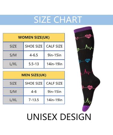 Compression Socks 15-25 mmHg for Men & Women (4 Pairs) - Ideal for Nurses, Running & Travel - Polyline L-XL - Buy Online on GoSupps.com