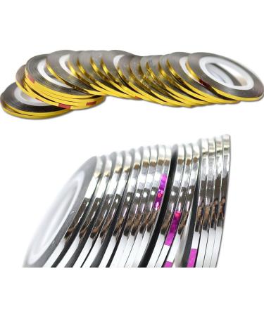 2mm 50 Rolls/Lot Nail Glitter Tips Wire Striping Tape Set - Gold - Buy Online on GoSupps.com