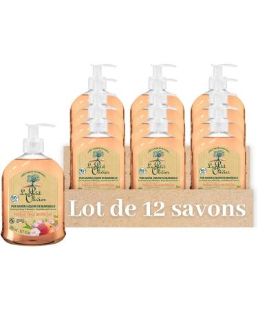  Le Petit Olivier LE PETIT OLIVIER - Pack of 12 - Pure Marseille Liquid Soap - Peach Blossom Fragrance from the Grasse Region - Gently cleanses the skin - 95% natural origin - Made in France - 300 ml - Buy Online on GoSupps.com
