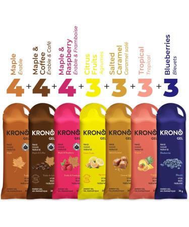 Krono Nutrition Energy Gels - Made with Natural Ingredients - Vegan - Gluten Free - 24 count (Variety Pack) - Buy Online on GoSupps.com