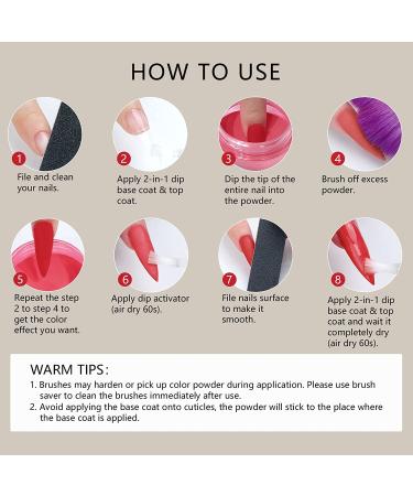 10 Colors Saviland Dip Powder Nail Kit - Glitter Brown Nude Black White Dipping Powder French Manicure Set - Includes Base, Top Coat, Activator Brush - No Nail Lamp Needed - Buy Online on GoSupps.com