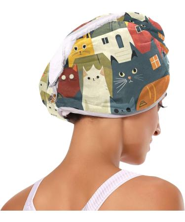 Shop Colored Cats House Hair Towels - 2 Pack Super Absorbent Quick Dry Turbans for Women & Girls - Buy Online on GoSupps.com