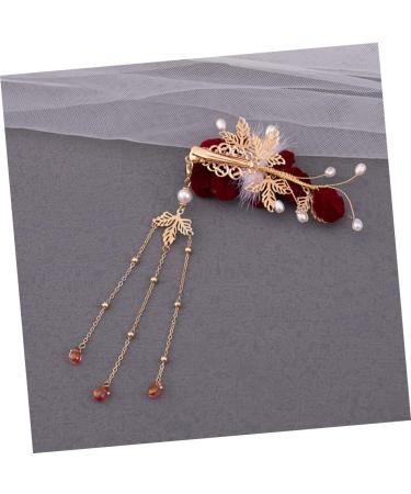 Beaupretty Plush Ball Hairpin antique ball clip barrettes for women clip for women ornaments for women flower headpiece for women Miss side clip classical Hanfu Hair Accessories - Buy Online on GoSupps.com