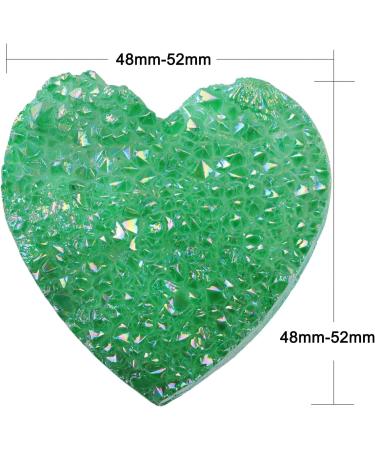 Nupuyai Titanium Coated Bergkristall Druse - Irregular Crystal Cluster Quartz Geode Gemstone for Reiki & Feng Shui Decoration - Green Heart Form - Buy Online on GoSupps.com