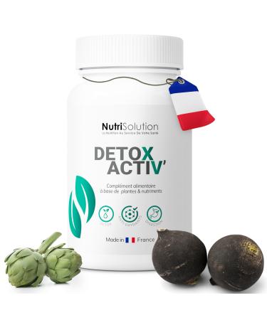Nutrisolution I Detox Activ' I 90 Capsules I Detoxifying Food Supplement I Milk Thistle Detoxification of the Liver I Powerful and Fast Detox Cure I Elimination Toxins I Made in France