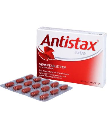 ANTISTAX Extra Vein Tablets - 30 Film-Coated Tablets for Improved Circulation | Fast Shipping Worldwide - Buy Online on GoSupps.com