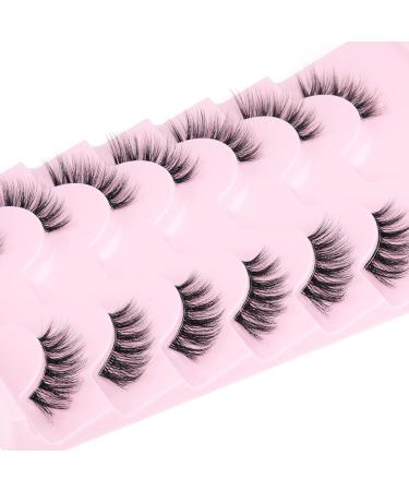 JIMIRE 5D Fluffy Wispy Half Lashes - Natural Accent Cat Eye False Eyelashes - 7 Pairs Pack - Buy Online on GoSupps.com