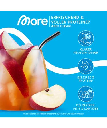 More Clear Protein - Pure Apple Juice 600g | Whey Isolate Protein Drink | Tested Quality - Made in Germany - Buy Online on GoSupps.com