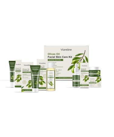 Viareline Olive Oil Facial Skin Care Kit hydrating and soothing improving dryness and improving skin elasticity