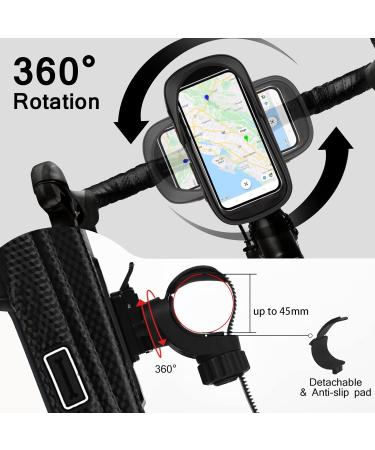 Waterproof 360 Rotatable Bicycle Phone Holder | Outdoor Handlebar Bracket for 7 Smartphones & GPS - Black - Buy Online on GoSupps.com