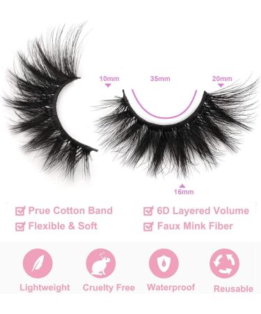 7 Pairs False Eyelashes Natural Looking Lashes Wispy Soft Faux Mink Lashes Fluffy False Lashes 16mm - Buy Online on GoSupps.com