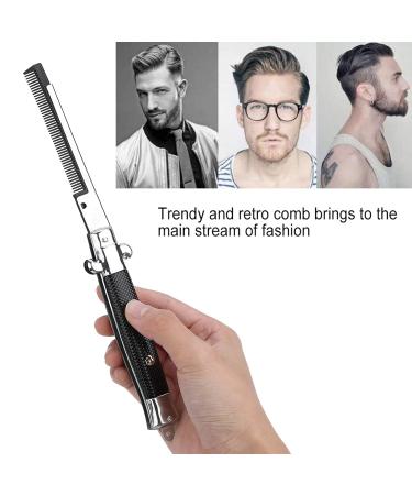 Buy Shift Blade Comb - 9 Stainless Steel Folding Knife for Beard & Mustache | Automatic Push Button Oil Brush | International Shipping Available - Buy Online on GoSupps.com